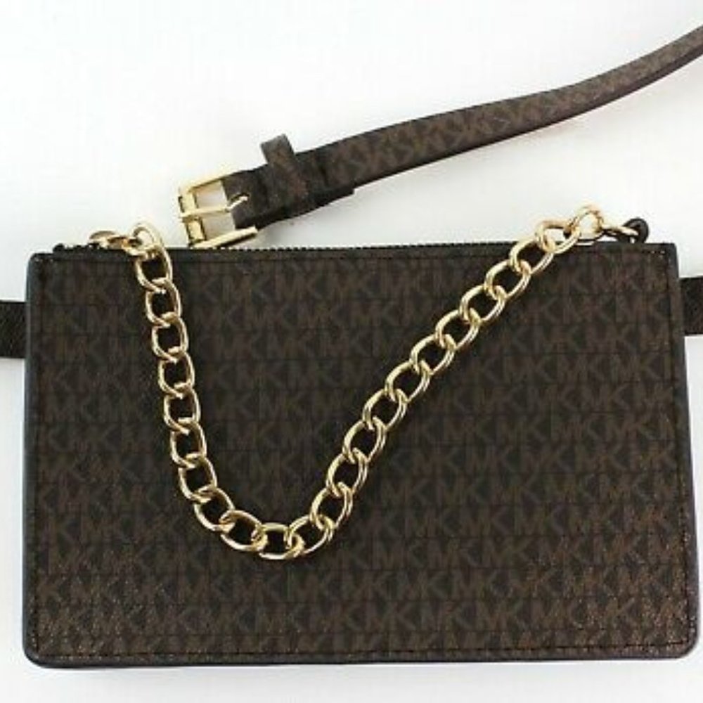 Michael Kors Fanny Pack Belt Bag with Chain Closure